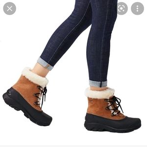 SOREL Snow Angel Lace Up Fur Trim Winter Boots sz 7